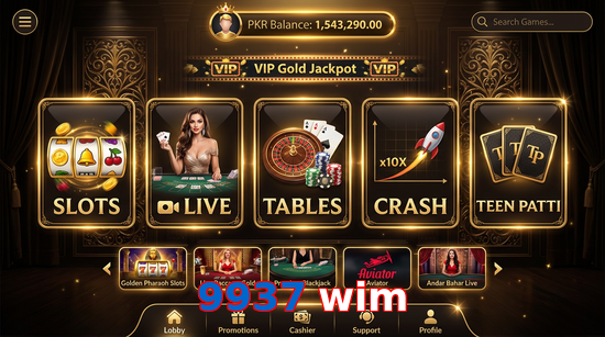 Main screen of 9937 Wim casino page for PK players